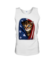 Load image into Gallery viewer, Lovely Tote Bag Cat In American Flag Gift For Cat Lovers Unisex Tank Top
