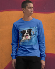 Load image into Gallery viewer, Border Collie In Denim Pocket Gift For Dog Lovers Unisex Long Sleeve
