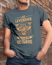 Load image into Gallery viewer, Birthday Meaningful Gift Las Levendas Nacen En Octubre Guys Tee
