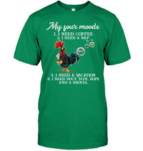 Load image into Gallery viewer, I Need Coffee A Nap A Vacation Duct Tape Hope And A Showel Guys Tee
