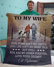 Load image into Gallery viewer, Fishing Our Home Aren't Fleece Blanket Sherpa Blanket
