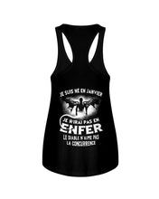 Load image into Gallery viewer, Je Suis Né El En   Jarvier   Enfer Le Diable N Aime Pas Birthday Gift Ladies Flowy Tank
