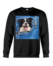 Load image into Gallery viewer, Border Collie In Denim Pocket Gift For Dog Lovers Sweatshirt
