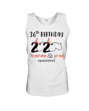 Load image into Gallery viewer, 36th  Birthday Gift 2020 The Year When Shit Got Real Trending Unisex Tank Top
