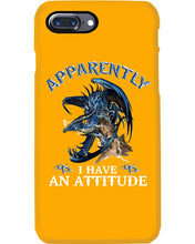 Load image into Gallery viewer, Apparently I Have An Attitude Blue Dragon Phone case
