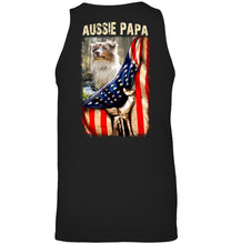 Load image into Gallery viewer, Aussie Papa America Flag Unique Custom Design For Dog Lovers Unisex Tank Top
