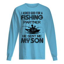 Load image into Gallery viewer, God Sent Me My Son As A Fishing Partner   Special Custom Design Unisex Long Sleeve
