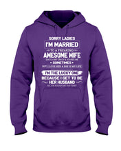 Load image into Gallery viewer, Gift For Husband I'm The Lucky One Because I Get To Be Her Husband Hoodie
