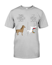 Load image into Gallery viewer, Funny Unicorn Difference Between Your Regular Aunt And My Dutch Aunt Guys Tee
