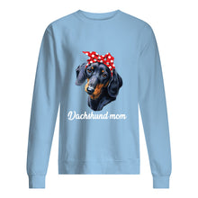 Load image into Gallery viewer, Dachshund Mom With Polka Dots Hair Red Bow Gift For Dog Lovers Sweatshirt
