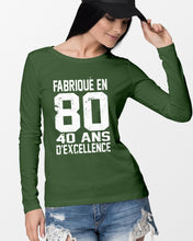 Load image into Gallery viewer, Fabrique En 80 40 Ans D'Excellence Custom Design Gift For Friends Unisex Long Sleeve
