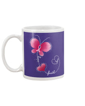 Load image into Gallery viewer, Faith Butterfly Breast Cancer Awareness Custom Design Mug
