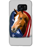 Load image into Gallery viewer, Horse Covered Into USA Flag Meaningful Gift For Men Phone case
