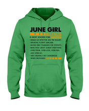 Load image into Gallery viewer, June Girl Facts Very Friendly But Dangerous Custom Design Hoodie
