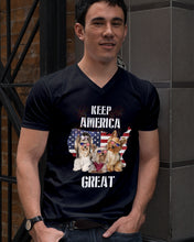 Load image into Gallery viewer, Keep America Great Yorkshire Terrier Gift For Dog Lovers Guys V-Neck
