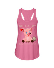 Load image into Gallery viewer, Fart A Day Keep The Doctor Away Gift For Pig Lovers Ladies Flowy Tank
