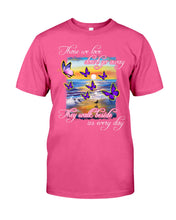 Load image into Gallery viewer, Butterfly Sunset On Beach Those We Love Don't Go Away Gift For Lover Guys Tee
