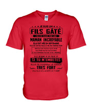 Load image into Gallery viewer, Fils Gâté J'ai Été Élevé PẢ Une Maman Incroyable En Septembre Guys V-Neck
