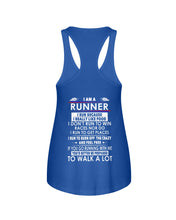 Load image into Gallery viewer, I Am A Runner I Run Because I Really Like Food Custom Design Ladies Flowy Tank
