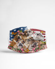 Load image into Gallery viewer, Bull Dogs USA Flag And Butterfly Pattern Gift For Dog Lovers Cloth Face Mask
