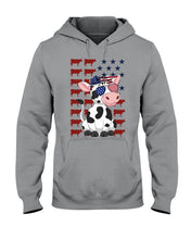 Load image into Gallery viewer, Lovely Phone Case Cow And American Flag Gift For Cow Lovers Hoodie
