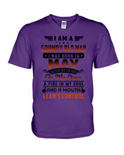 Load image into Gallery viewer, I'm A Grumpy Old Man I Was Born In May With My Heart Guys V-Neck
