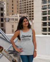 Load image into Gallery viewer, Librarian Keeper Of Books Guardian Of Knowledge Custom Design Ladies Flowy Tank
