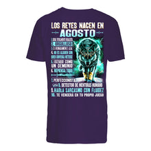 Load image into Gallery viewer, Birthday Gift Los Reyes Nacen En Agosto Angry Wolf Guys Tee
