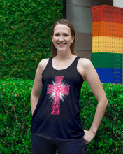 Load image into Gallery viewer, Cross Breast Cancer Awareness  Special Custom Design Ladies Flowy Tank
