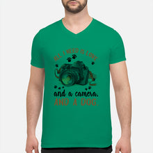 Load image into Gallery viewer, All I Need IS Love And A Camera And A Dog Gift For Dog Lovers Guys V-Neck
