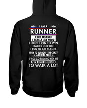 Load image into Gallery viewer, I Am A Runner I Run Because I Really Like Food Custom Design Hoodie
