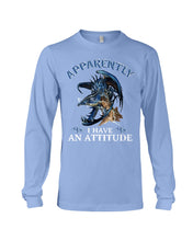 Load image into Gallery viewer, Apparently I Have An Attitude Blue Dragon Unisex Long Sleeve
