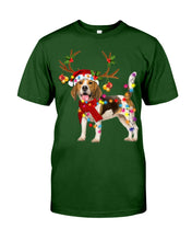 Load image into Gallery viewer, Beagle Gorgeous Reindeer Xmas Lights Gift For Dog Lovers Guys Tee

