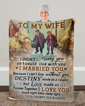 Load image into Gallery viewer, Fishing Destiny Made Us A Couple Grumpy Old Husband Gift For Wife Sherpa Blanket

