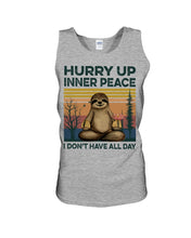Load image into Gallery viewer, Cute Sloth Hurry Up Inner Peace Special Custom Design Unisex Tank Top
