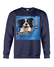 Load image into Gallery viewer, Border Collie In Denim Pocket Gift For Dog Lovers Sweatshirt
