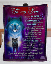 Load image into Gallery viewer, If I Could Give You One Thing Black Wolf Reflection Mama Gift For Son Sherpa Blanket
