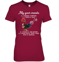 Load image into Gallery viewer, I Need Coffee A Nap A Vacation Duct Tape Hope And A Showel Ladies Tee
