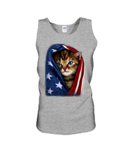 Load image into Gallery viewer, Lovely Tote Bag Cat In American Flag Gift For Cat Lovers Unisex Tank Top

