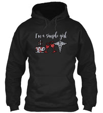 Load image into Gallery viewer, I'm A Simple Girl Veterinary Symbol Special Custom Design For Wine Lovers Hoodie
