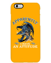 Load image into Gallery viewer, Apparently I Have An Attitude Blue Dragon Phone case
