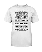 Load image into Gallery viewer, Gift For Husband I'm The Property Of A Freaking Awesome Wife Who Was Born In September Guys Tee
