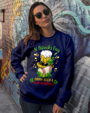 Load image into Gallery viewer, Baseball Drink Beer Day St Patrick's Day Gift For Baseball Lovers Sweatshirt
