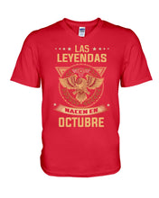 Load image into Gallery viewer, Birthday Meaningful Gift Las Levendas Nacen En Octubre Guys V-Neck

