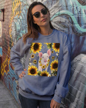 Load image into Gallery viewer, Beautiful Pig With Sunflowers Gift For Pig Lovers Sweatshirt
