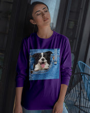 Load image into Gallery viewer, Border Collie In Denim Pocket Gift For Dog Lovers Unisex Long Sleeve
