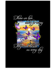 Load image into Gallery viewer, Butterfly Sunset On Beach Those We Love Don't Go Away Gift For Lover Vertical Poster
