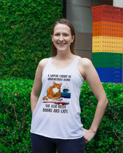 Load image into Gallery viewer, Cute Phone Case Gift For Books And Cats Lovers A Woman Cannot Be Quarantined Alone Ladies Flowy Tank
