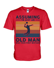 Load image into Gallery viewer, Assuming I'm Just An Old Man Who Loves Volleyball Trending For Sport Lovers Guys V-Neck
