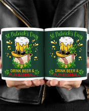 Load image into Gallery viewer, Baseball Drink Beer Day St Patrick's Day Gift For Baseball Lovers Mug
